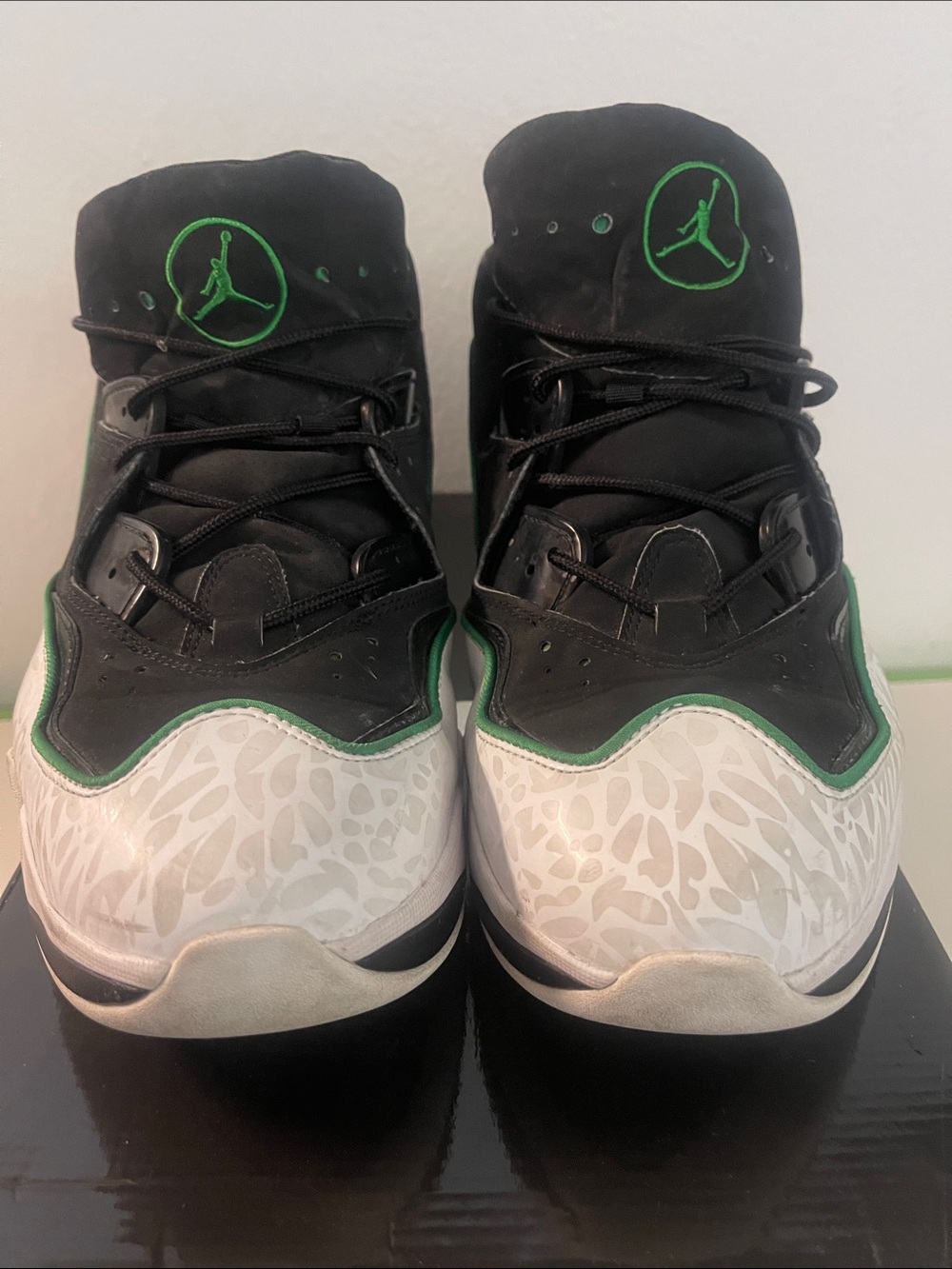 Jordan Kids' Sneakers in Black, White & Green 13